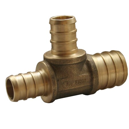 1 In. X 1 In. X 3/4 In. Brass PEX Reducing Tee, Lead Free